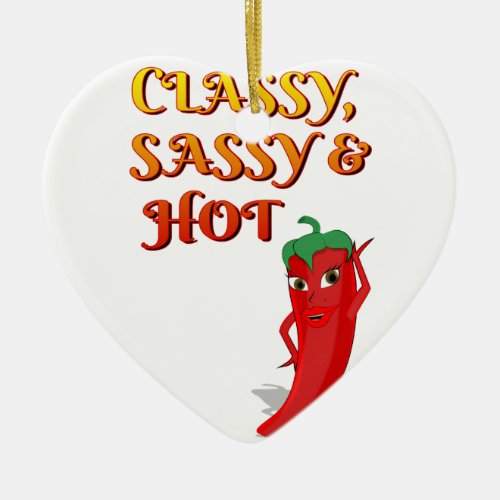 Classy Sassy And Hot Pepper Diva Ceramic Ornament