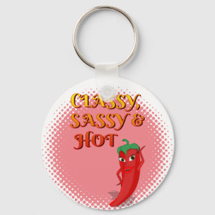 Classy Sassy And Hot Pepper Diva Pink Keychain
