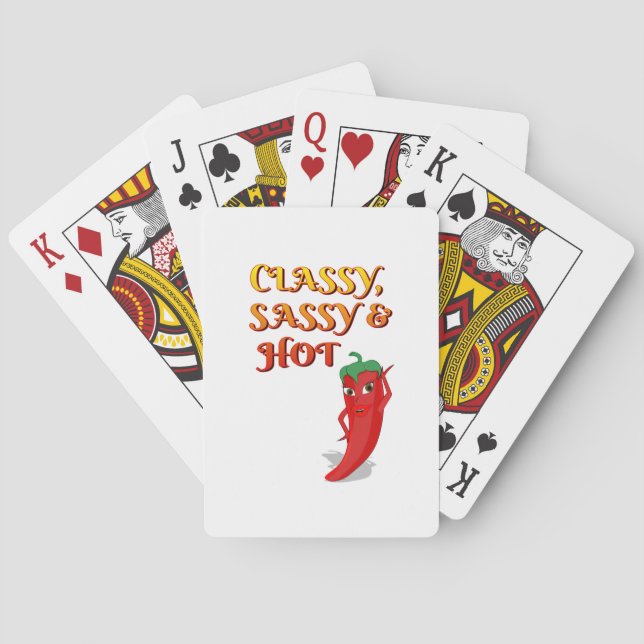 Classy Sassy And Hot Pepper Diva Poker Cards (Back)