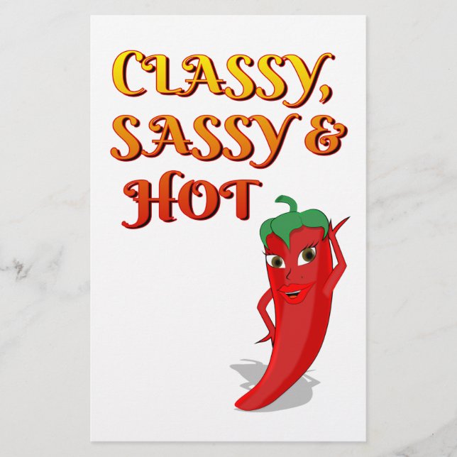 Classy Sassy And Hot Pepper Diva Stationery (Front)