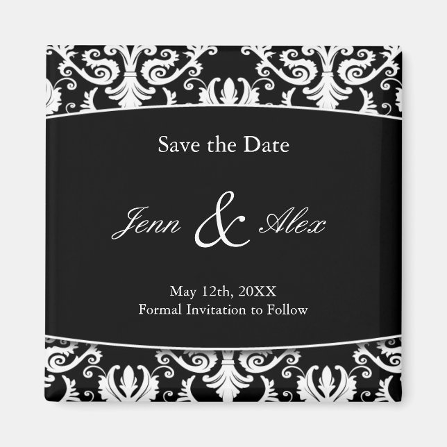 Classy Save the Date Wedding Magnet (Front)