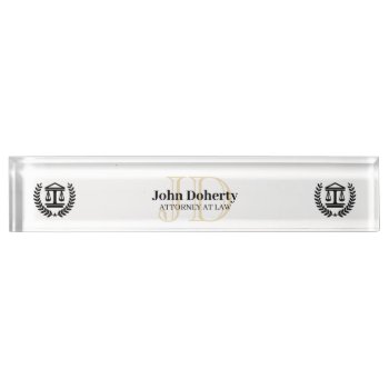 Classy Scales Of Justice | Black Desk Name Plate by wierka at Zazzle