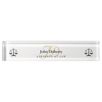 Classy Scales Of Justice | Black Desk Name Plate by wierka at Zazzle