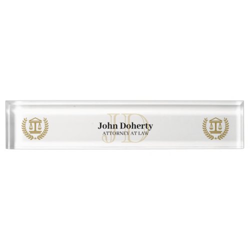Classy Scales of Justice  Black Desk Name Plate