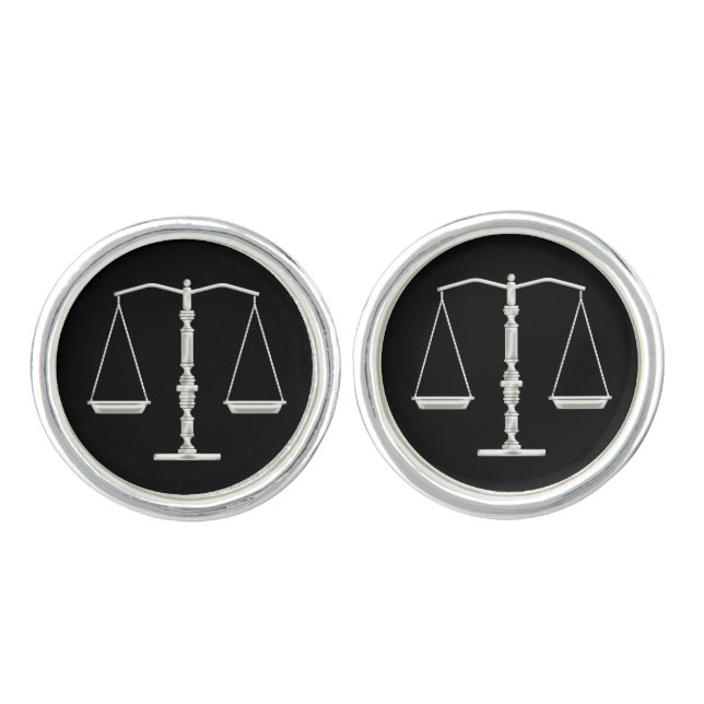 Classy Scales of Justice Cufflinks (Front)