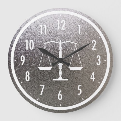 Classy Scales of Justice  Graphic Metallic Large Clock