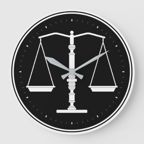 Classy Scales of Justice Large Clock