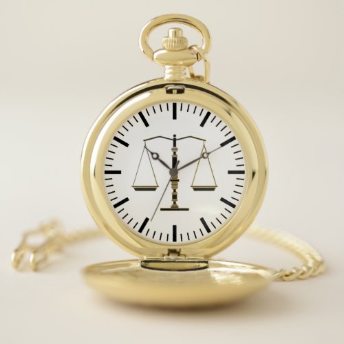 Classy Scales of Justice  Law Best Gifts Pocket Watch