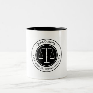 Classy Scales of Justice | Law Firm Two-Tone Coffee Mug