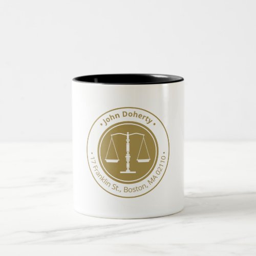 Classy Scales of Justice  Law Firm Two_Tone Coffee Mug