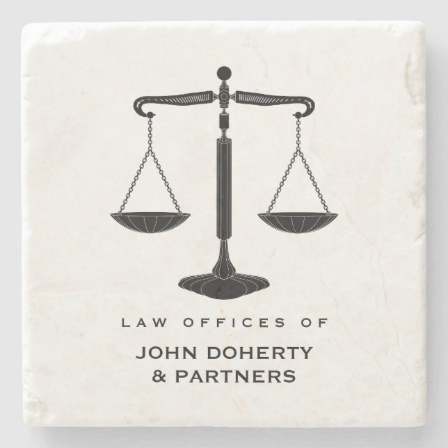 Classy Scales of Justice | Law Gifts Stone Coaster (Front)