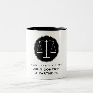 Classy Scales of Justice   Law Office Two-Tone Coffee Mug