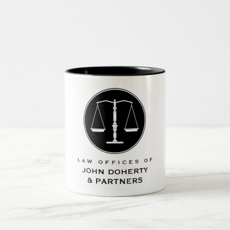Classy Scales Of Justice | Law Office Two-tone Coffee Mug