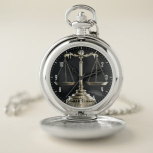 Classy Scales of Justice   Lawyer Best Gifts Pocket Watch