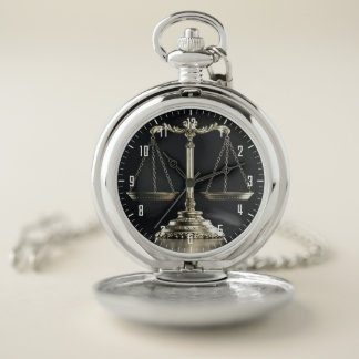 Classy Scales of Justice | Lawyer Best Gifts Pocket Watch