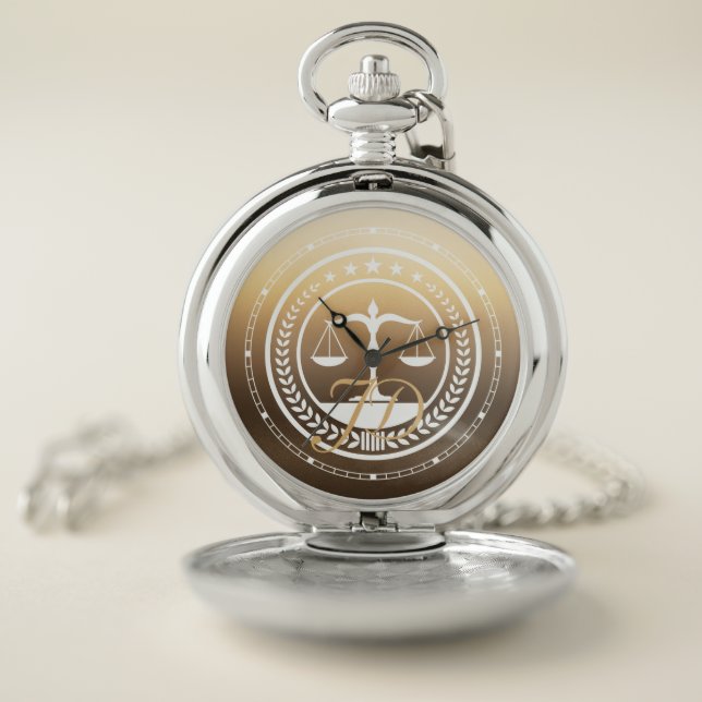 Classy Scales of Justice | Lawyer Best Gifts Pocket Watch (Inside)