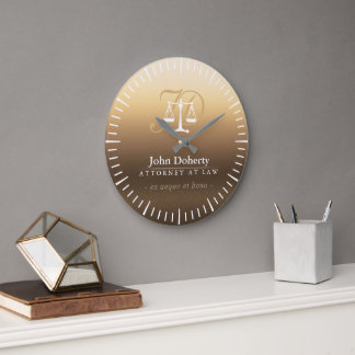 Classy Scales of Justice | Lawyer Best Large Clock