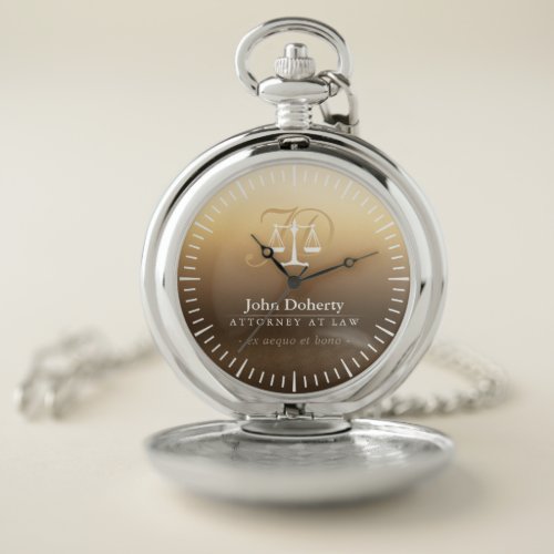 Classy Scales of Justice  Lawyer Best Pocket Watch