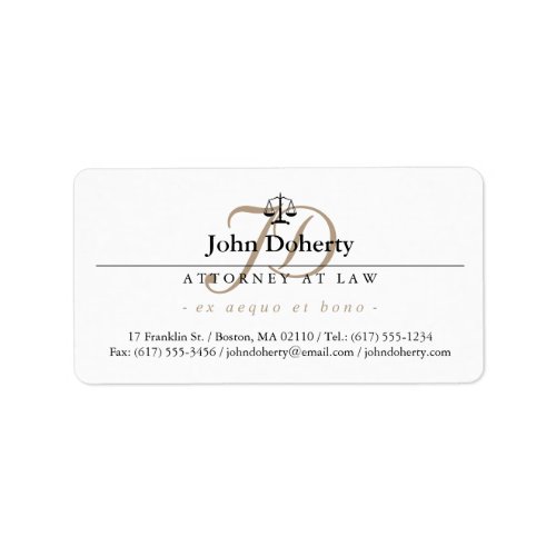 Classy Scales of Justice  Professional Label