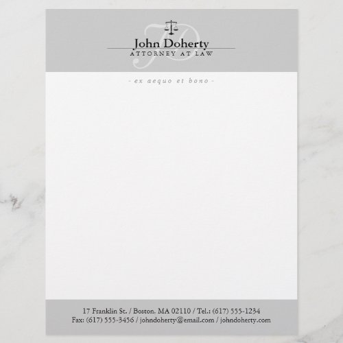 Classy Scales of Justice  Professional Letterhead