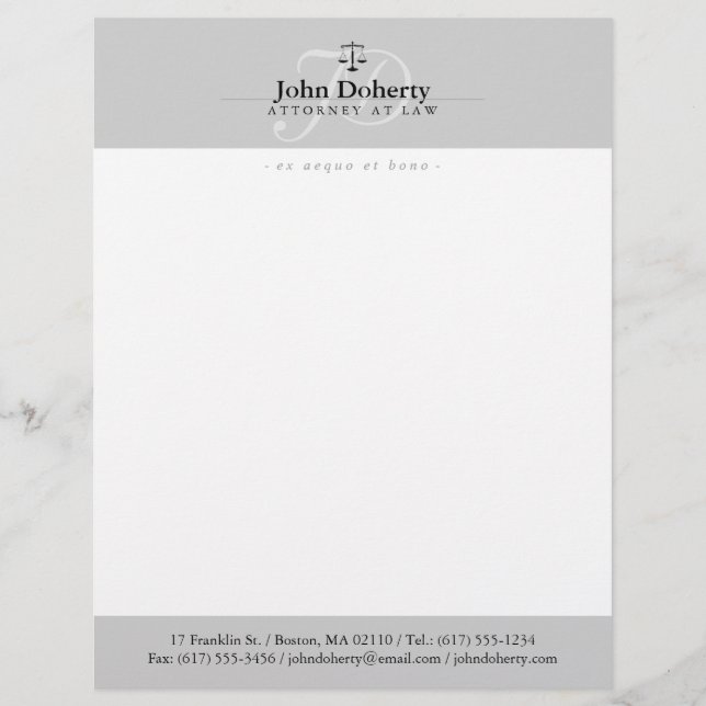 Classy Scales of Justice | Professional Letterhead (Front)