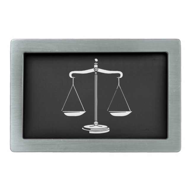 Classy Scales of Justice Rectangular Belt Buckle (Front)