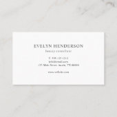 Classy Script Calligraphy Minimal White Business Card (Back)