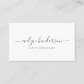 Classy Script Calligraphy Minimal White Business Card (Front)