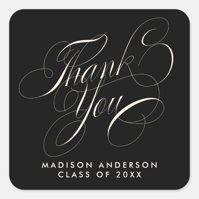 Classy Script Grad Party Thank You Envelope Seal (Front)