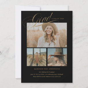 Classy Script Graduation Announcement Card