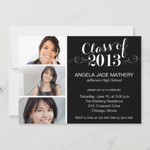 Classy Scrolls Graduation party invitation