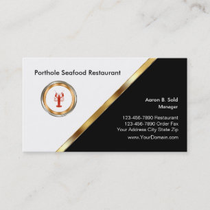 Classy Seafood Restaurant Business Card