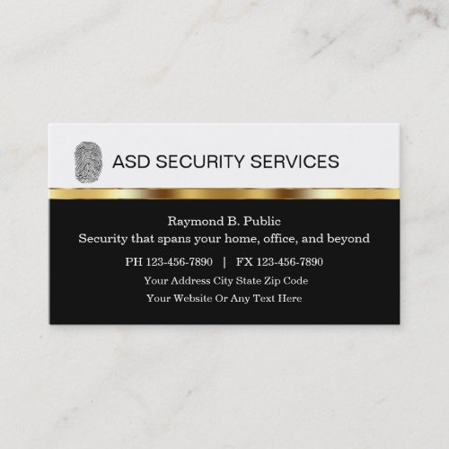 Classy Security Business Cards