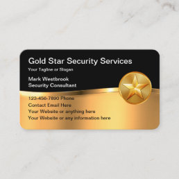 Classy Security Services Star Emblem Business Card