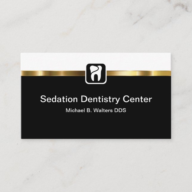 Classy Sedation Dentistry Dentist Office Business Card (Front)