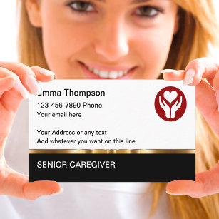 Classy Senior Caregiver Business Cards