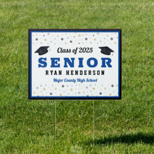 Classy Senior Graduation Sign with Stars