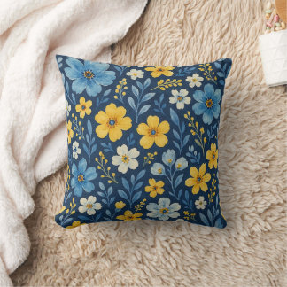 Classy Shabby Chic French Floral Art Pattern Throw Pillow