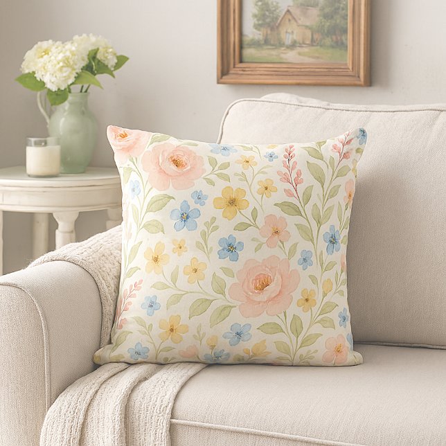 Classy Shabby Chic French Floral Art Pattern Throw Pillow (Creator Uploaded)