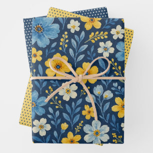 Classy Shabby Chic French Floral Art Pattern Wrapping Paper Sheets