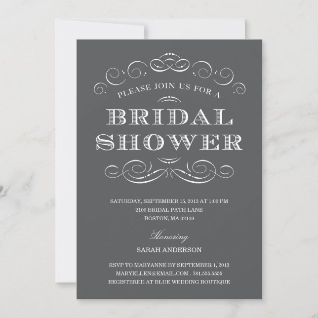 CLASSY SHOWER | BRIDAL SHOWER INVITATION (Front)