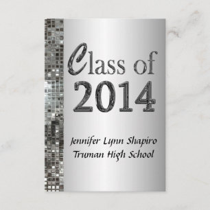 Classy Silver 2014 Graduation Invitations