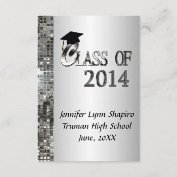 Classy Silver 2014 Graduation Invitations by mvdesigns at Zazzle
