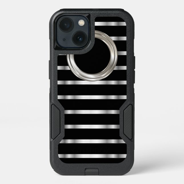 Classy Silver And Black Otterbox iPhone Case (Back)
