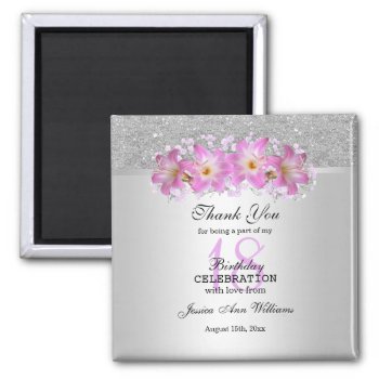 Classy Silver & Belladonna Lilies 18th Birthday  Magnet by shm_graphics at Zazzle