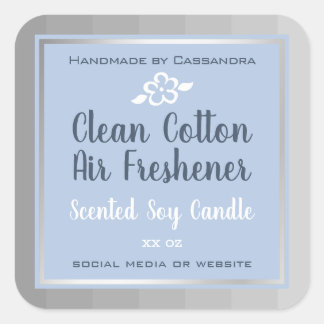 Classy Silver Gray Blue Product Packaging Labels