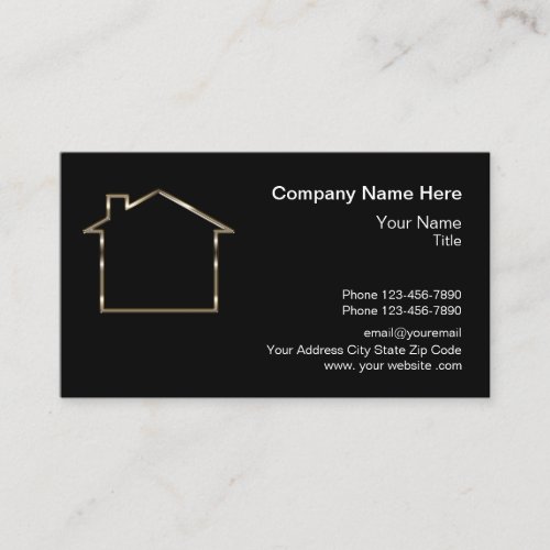 Classy Silver Home Services Business Cards
