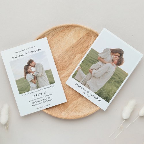 Classy Simple 2 Photo Wedding Invitation