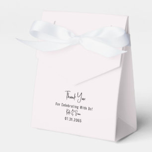 Classy Simple Champagne PInk Wedding Favor Box