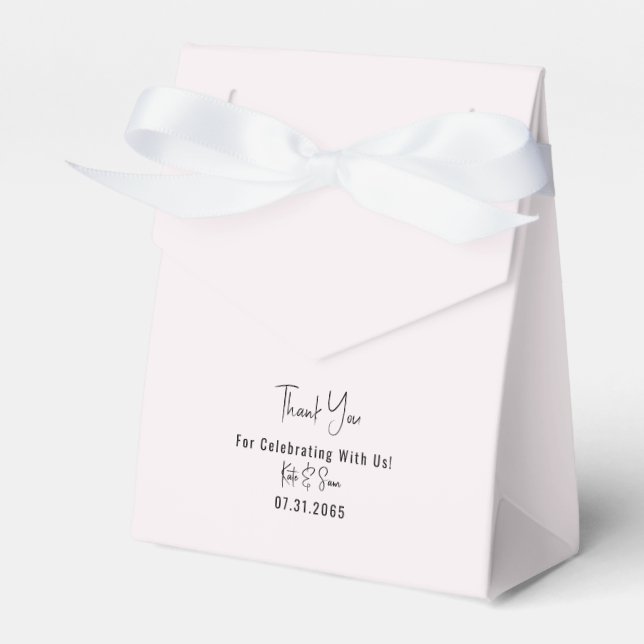 Classy Simple Champagne PInk Wedding Favor Box (Front Side)